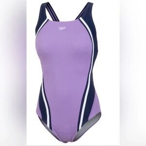 Speedo Quantum Fusion Splice Purple One Piece, NWT Sz 4